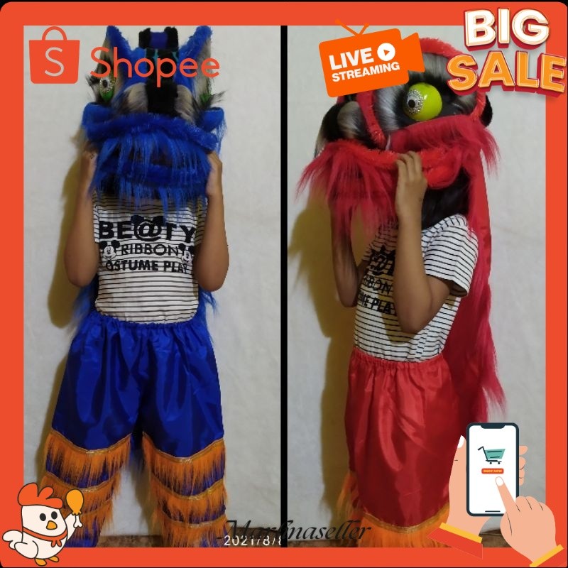 Barongsai anak nyala / Barongsai anak / Mainan barongsai anak / Barongsai mainan anak / Liong