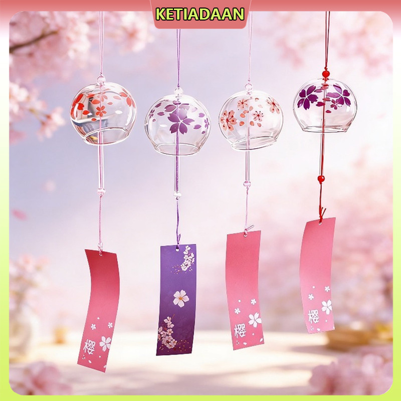 (Ready-COD)Lonceng angin kaca/dekorasi lonceng angin/hadiah lonceng angin gantung kaca/lonceng angin