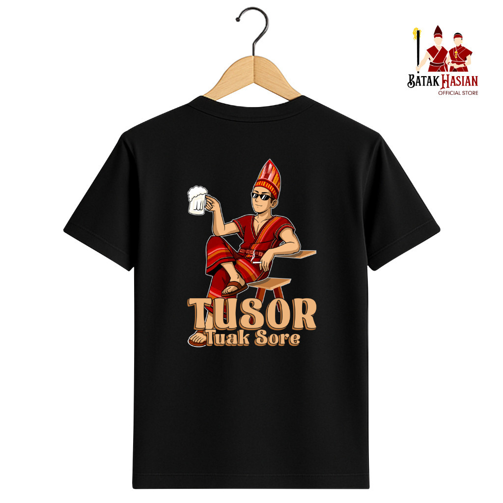 TUSOR (Tuak Sore) - Kaos Batak  - Katun premium 100% - BIOWASH (Tidak berbulu) - Sangat Nyaman -  Ba
