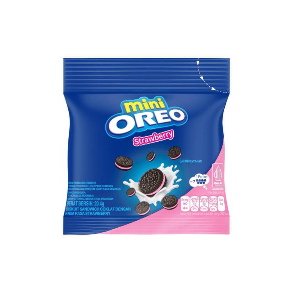 Oreo Biskuit Mini Strawberry 20.4 gr