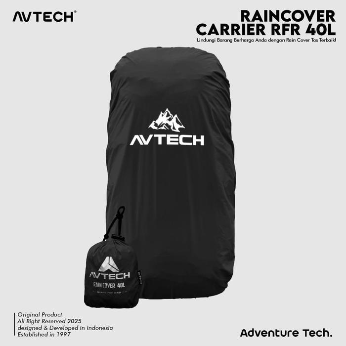 AVTECH - Rain Cover Bag Waterproof Pelindung Tas Anti Air 40-50 Liter - COVER CARRIER 40 - Hitam  Or