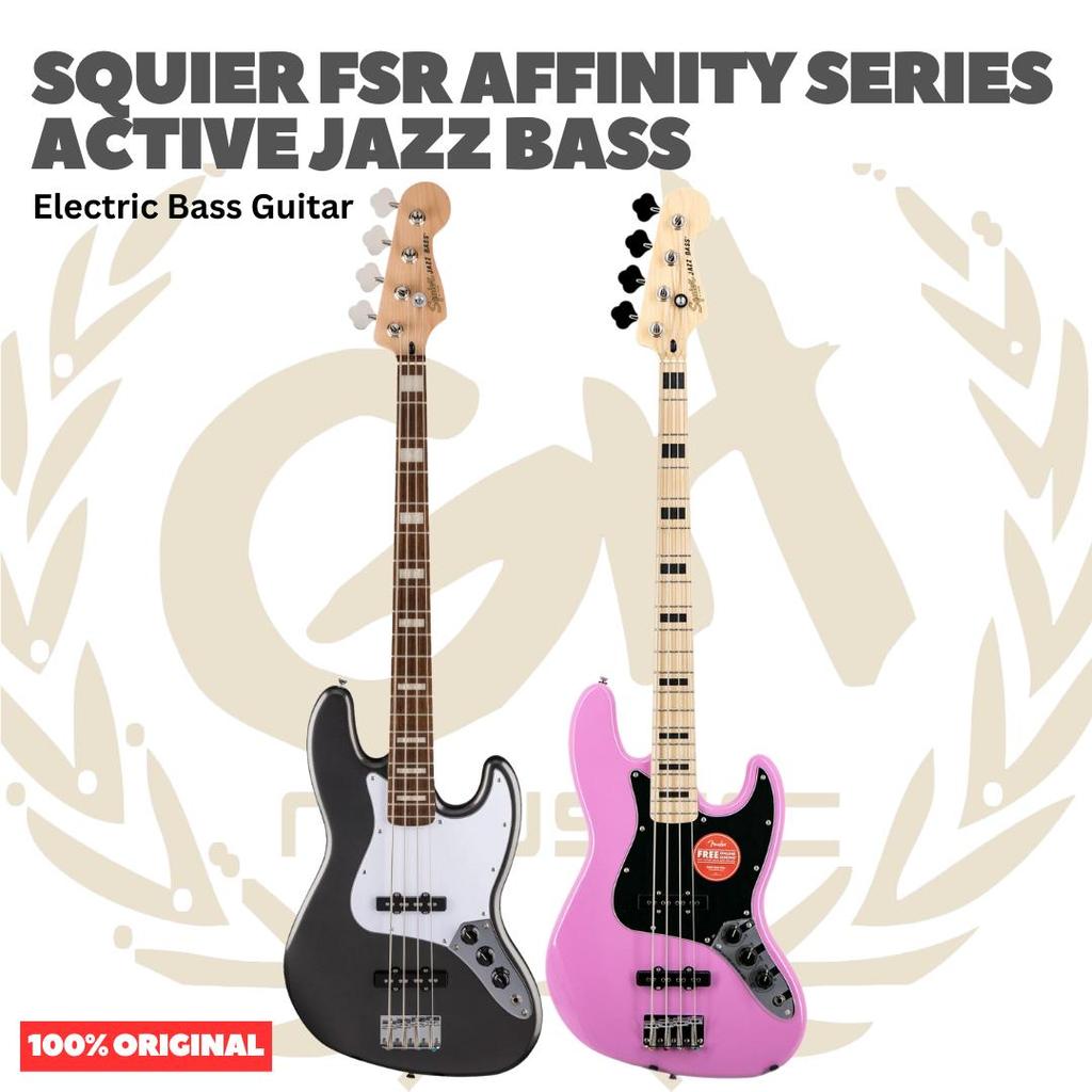 Squier FSR Affinity Series Active Jazz Bass Electric Bass Guitar - Bass Listrik Elektrik Original As