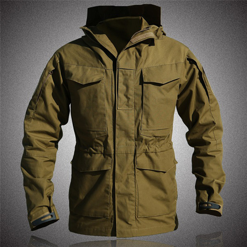 M65 Tactical Jacket Men   Field Jacket Autumn Waterproof Hoody Windbreaker Many Pocket Camo Hunting 