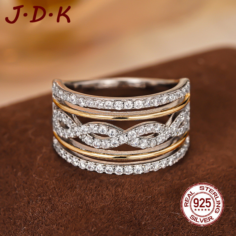 JDK Cincin Perak 925 Zircon 5A Perhiasan Wanita