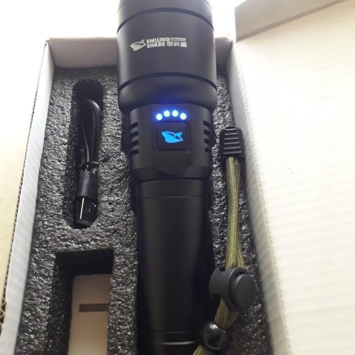 Smiling Shark Senter LED SD-5220 M80 ORIGINAL Super Terang 4 Mode Cahaya Zoomable & Powerful 4 Mode 