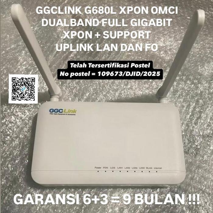 ONT XPON DUALBAND GGCLink G680L NEW , XPON GPON EPON ONU DUALBAND - Dengan Adaptor
