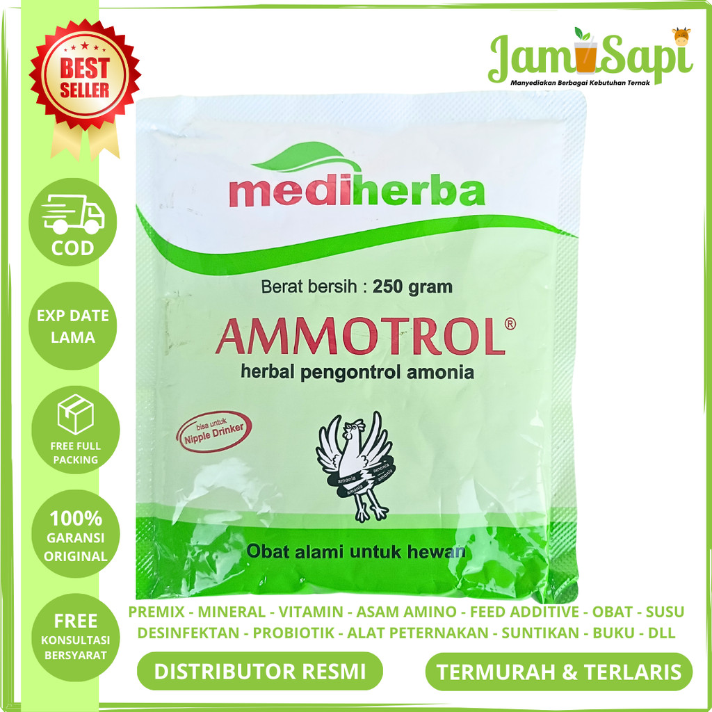 AMMOTROL 250 GRAM MEDION - Obat Herbal Penghilang Bau Kotoran Ayam Sapi Semua Hewan