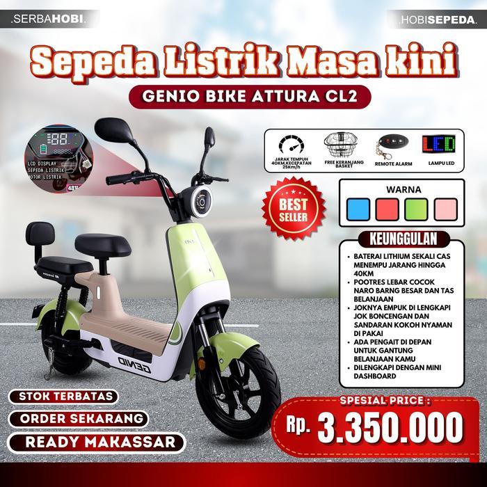 Sepeda Listrik Genio CL2/Best Seller/Sepeda Masa Kini/Motor Listrik - Hijau