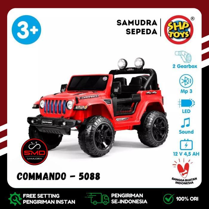 Mobil Aki Mainan Cas Remot SHP Toys Volta 5088 Commando 12V Murah BDG - Merah, INSTAN-BDG (RAKIT)