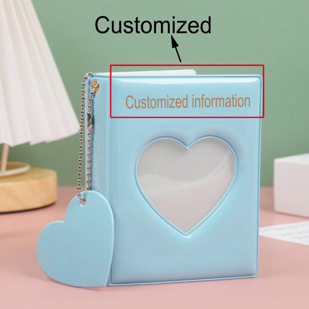 Mini Custom Name Photo Album Personalized Text Photocard Holder Valentine's Day Gift Kpop Fan Card A