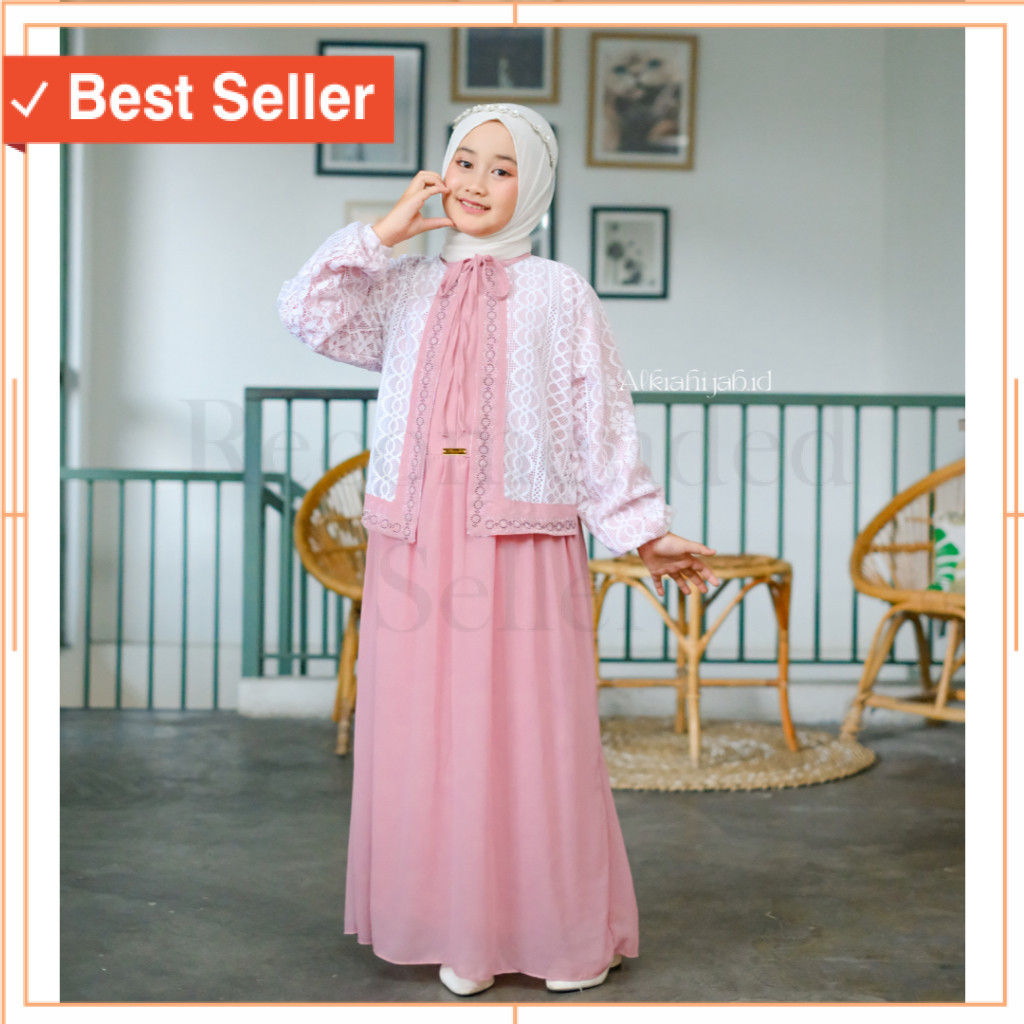 Fashion Anak Baju Lebaran Murah / Gamis Abaya Anak Perempuan Lebaran 2026 Usia 6-14 Tahun Bahan Ceru