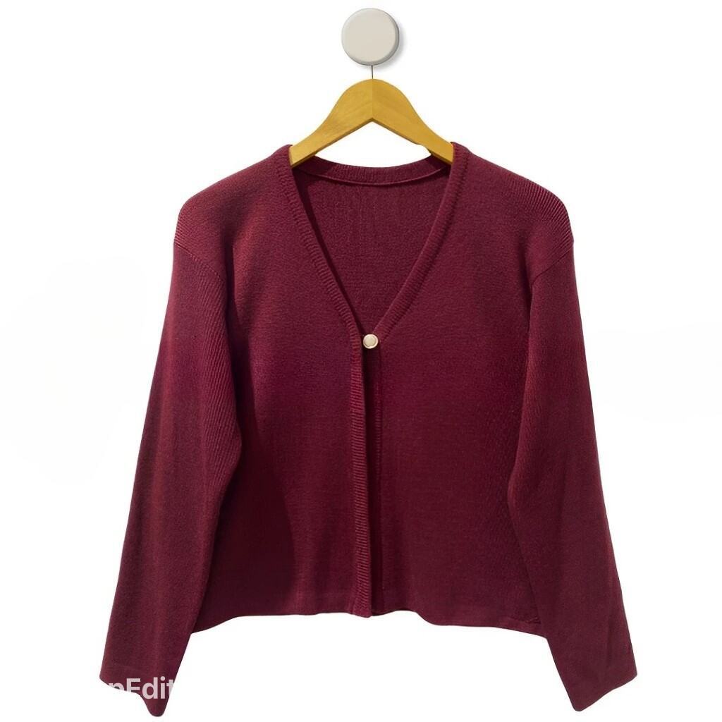 Eili Cardigan Atasan Baju Rajut Wanita Outer Korean style tebal kancing 1 gold