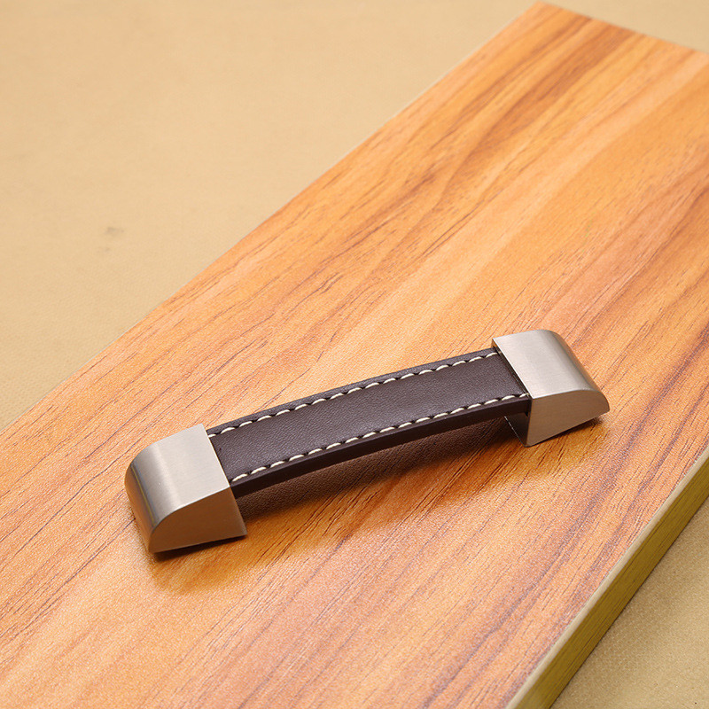 Modern Highgrade Leather Handle Knobs Pull Furniture Cabinet Chest Drawer Door Knobs Suitcase Handle