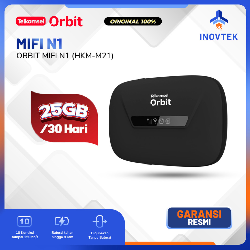 Modem Mifi Telkomsel Orbit Mifi N1 / N2 - HKM M21 / M22 Wifi 4G LTE - Garansi Resmi