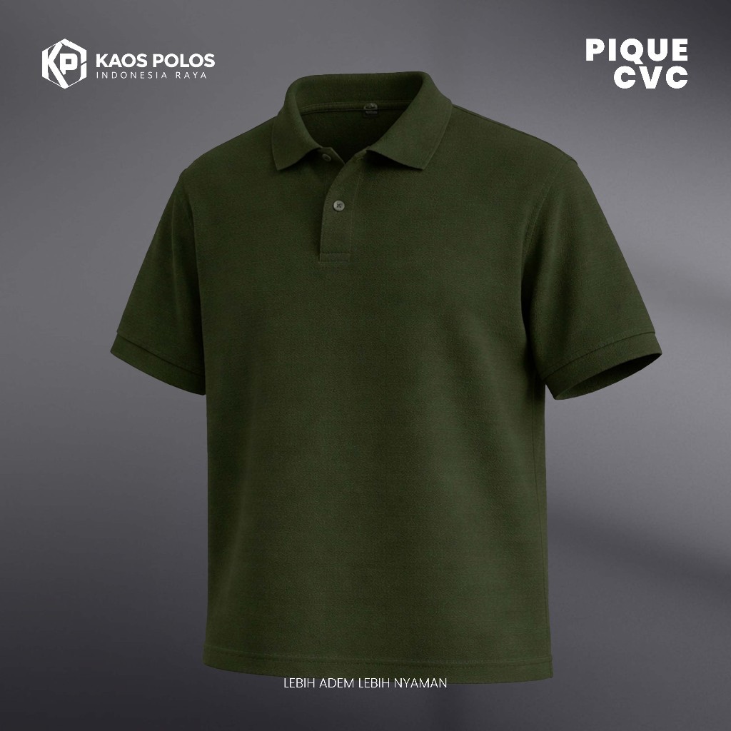 Army Green Polo Shirt Pria Kaos Kerah Premium Cotton Pique | Kaos Polo Pria Premium