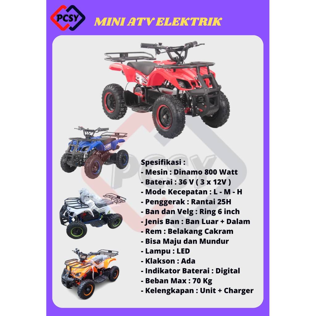 Mainan Anak Mobil Mini ATV PC Moto Electric 800 Watt