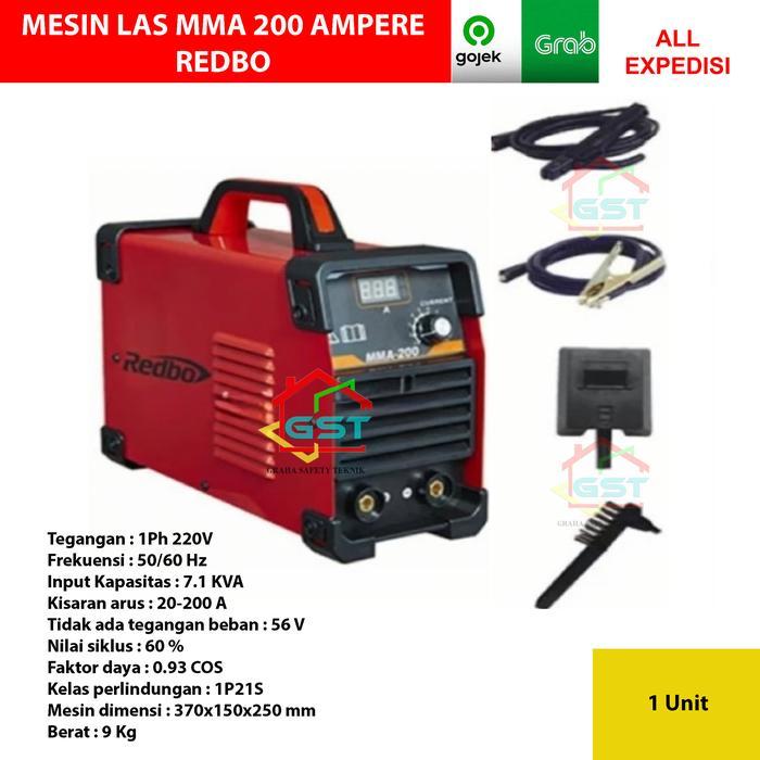 mesin las mma 200 ampere REDBO inverter travo las 200a