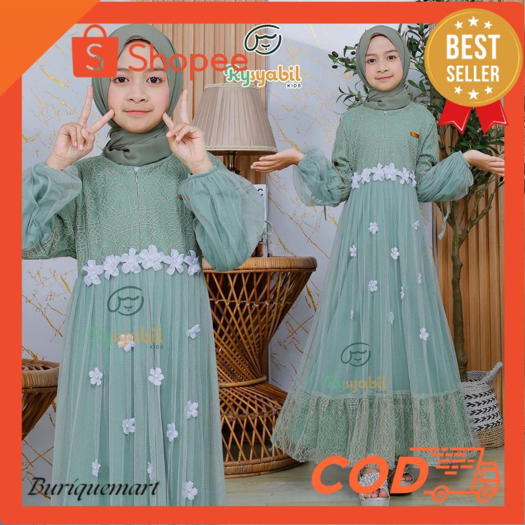 Flash Sale Gamis Anak Princesa Dres Pesta Brukat Tile Kondangan Maxi Dres Kekinian BRQ