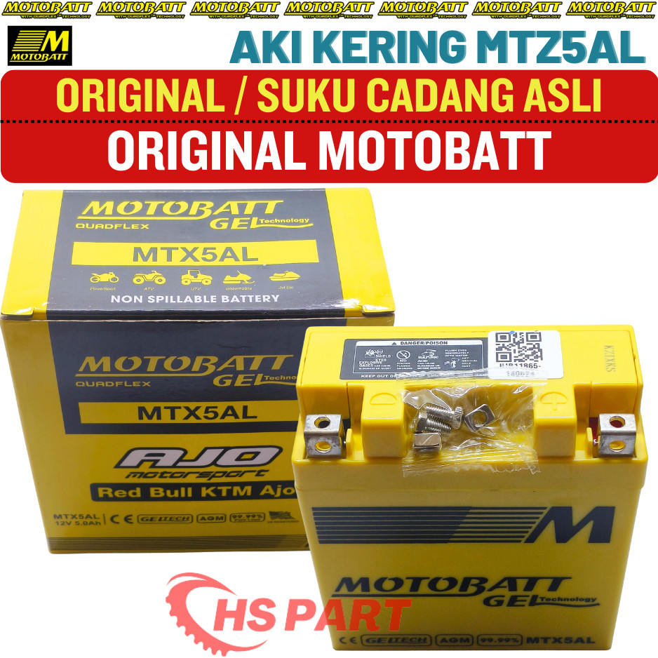 Aki Kering Motobatt MTX5AL Motor Honda Supra Fit Lama New Original 100%