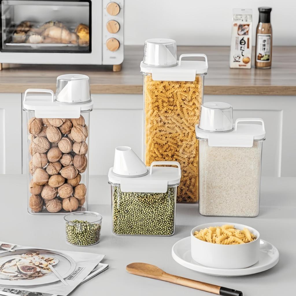 (COD)  Wadah  Penyimpanan Makanan Multifungsi-1100/1800/2300ml Toples Biji-bijian & Beras-Kedap Udar