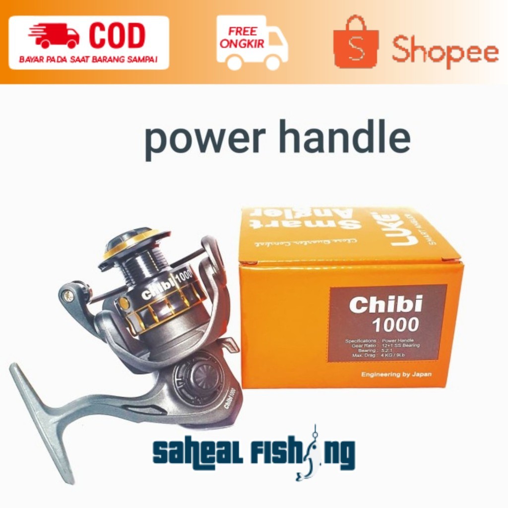 Reel Murah Power Handle Luke 1000 12+1 Ball Bearing - Chibi / Labo