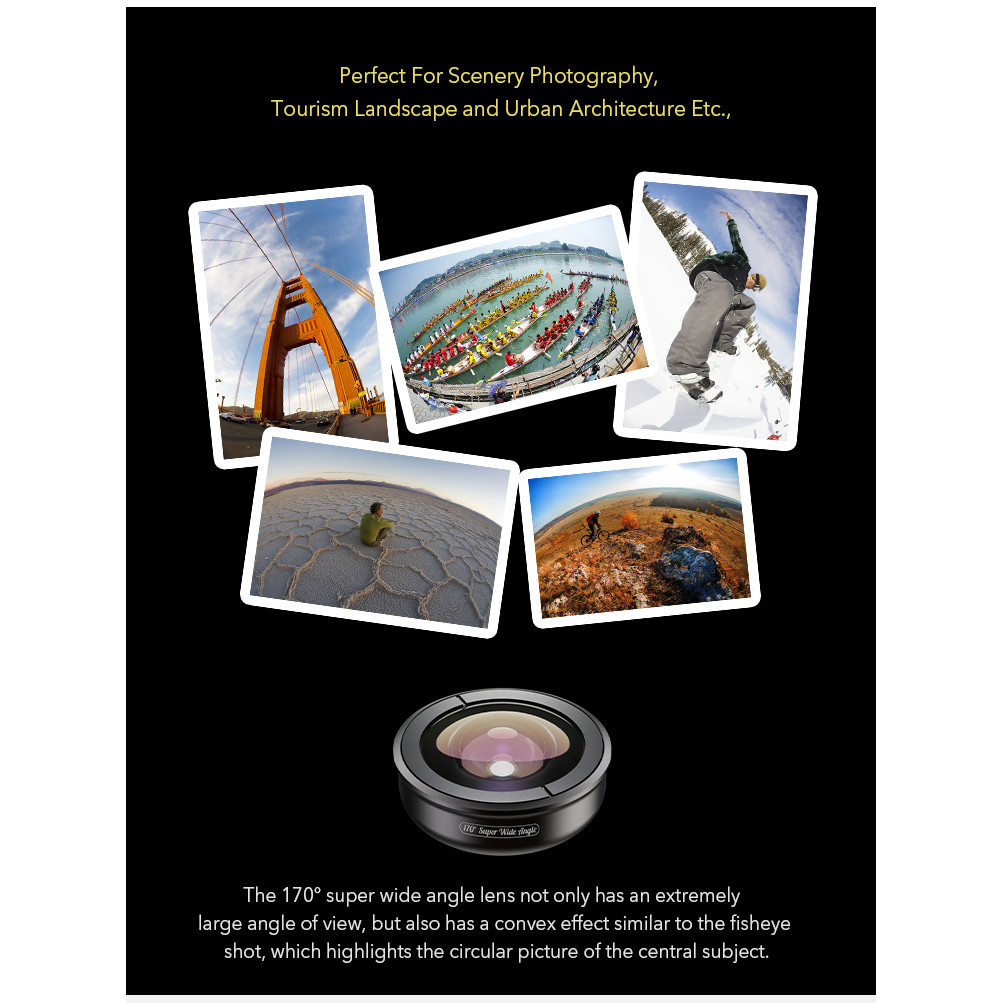 APEXEL optic phone lens HD 170 degree super wide angle lens Camera optical Lenses for iPhonex xs max