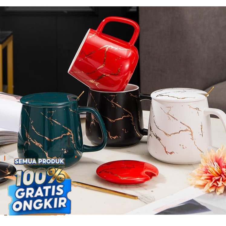 Souvenir Canada Marble Cup Set Nordic Couple Mug Set Cangkir Wedding Gift Box Hampers/ Ungu Violet M