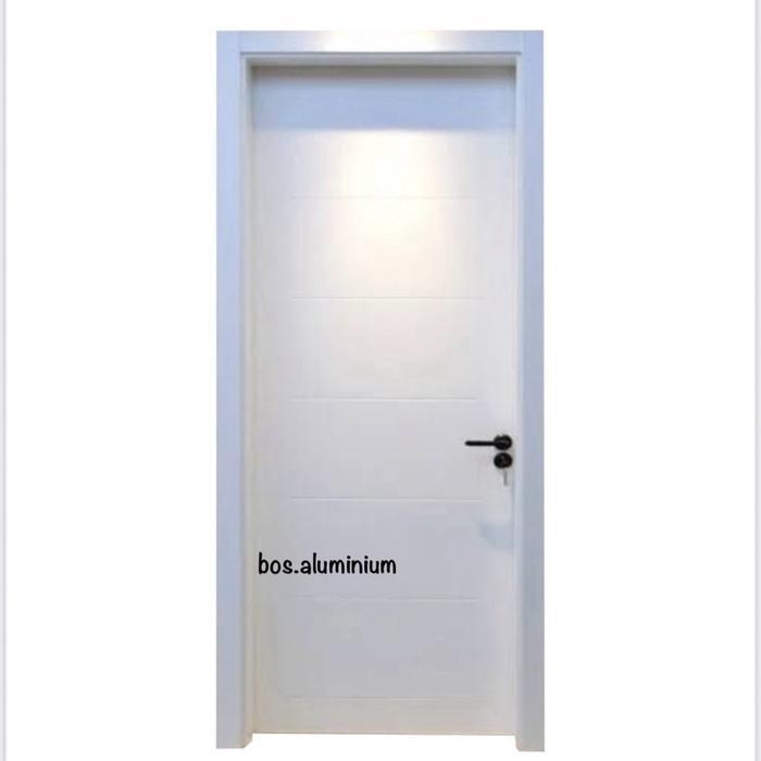 Pintu Kamar Pintu Utama Aluminium Premium Tebal Full set Kusen - Coklat, 80x200, Premium (double pan