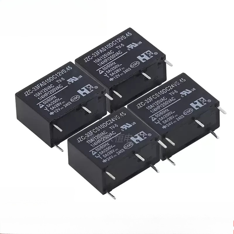 5Pcs FORWARD Relay JZC-33FAS10 JZC-33FCS10DC5V DC12V DC24V 4PIN 5PIN 10A Synchronous HF33F 005 012 0