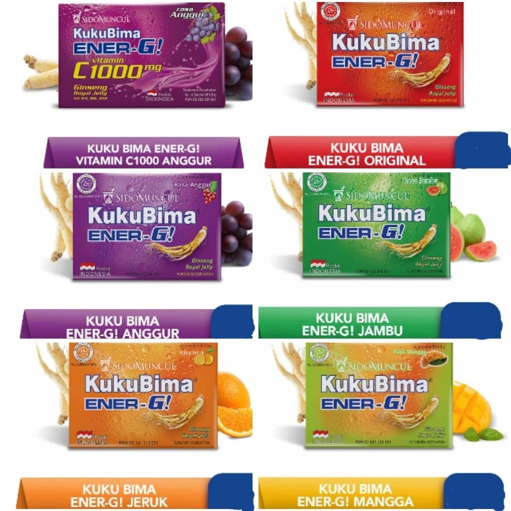 Kukubima Ener-G Kopi Rasa Buah- Kuku Bima Energy drink C1000 - Energi Bubuk sidomuncul- Sido Muncul 