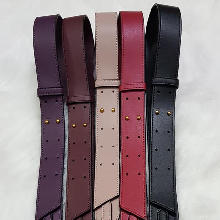 PROMO Calvin New CK plain adjustable bag strap / tali tas - Deep red no1, Silver