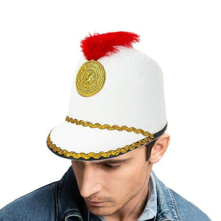 Topi Drumband +Bulu / Topi Mayoret / Topi Pasukan Drumband Halloween Cosplay -
