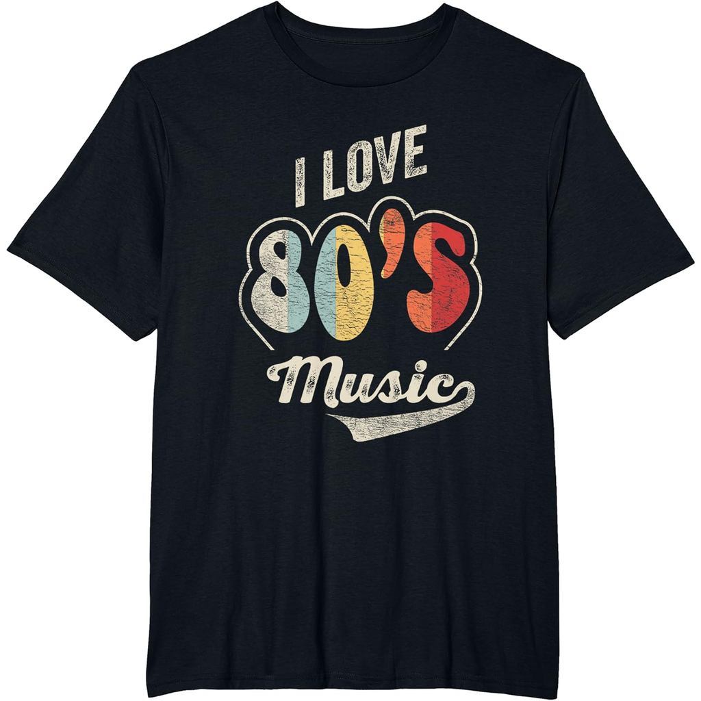 Retro Vintage 80's Music Shirt I Love 80s Music 80s Bands T-Shirt  Men  Tops Graic T Shirts Vintage 