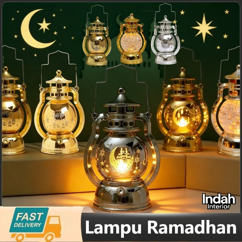 Lilin LED Lampu Lentera Ramadhan Dekorasi Lampu Lilin Gantung Dekorasi Eid Mubarak Lentera Led Kubah
