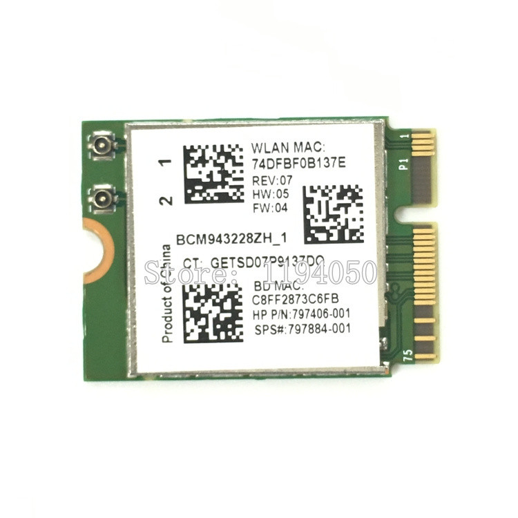 Broadcom BCM943228Z Network Adapter PCI Express mini Card (M2) 80211 BAGN WIFI CARD 300Mbps 24GHz5GH