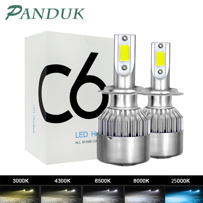 PANDUK Led Car Headlight H7 LED H4 Bulb H1 H3 H11 9005 5202 9006 9004 9007 9012 3000K 4300K 6000K 80