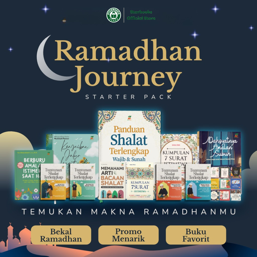 Starter Pack Ramadhan Journey - Buku Bacaan Bulan Ramadhan Dewasa - Buku Keutamaan 7 Surat - Buku Tu