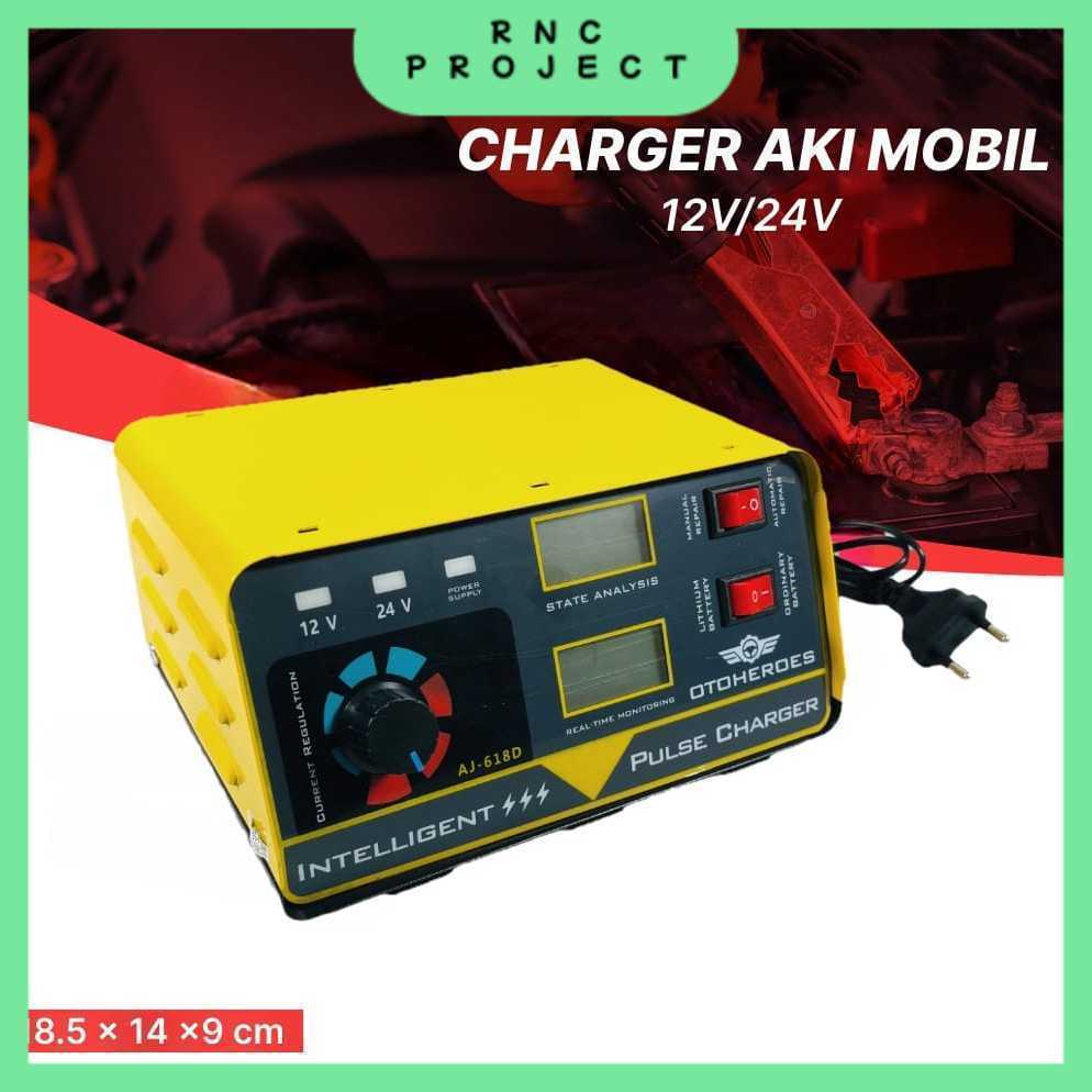 OTOHEROES Charger Aki Mobil Intelligent Battery Charger 12V/24V - AJ-618D