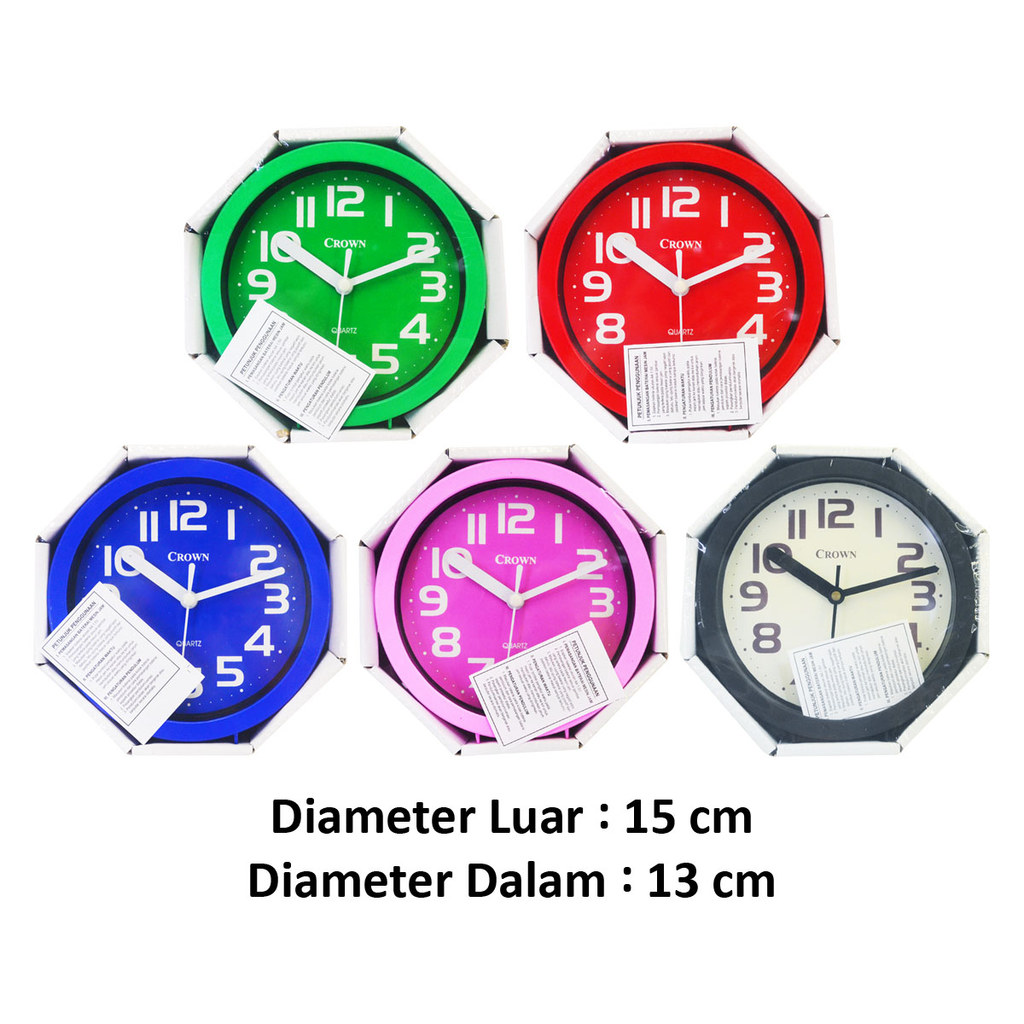 Jam Dinding Mini Diameter 15cm Crown 017 Jam Dinding Mini Polos