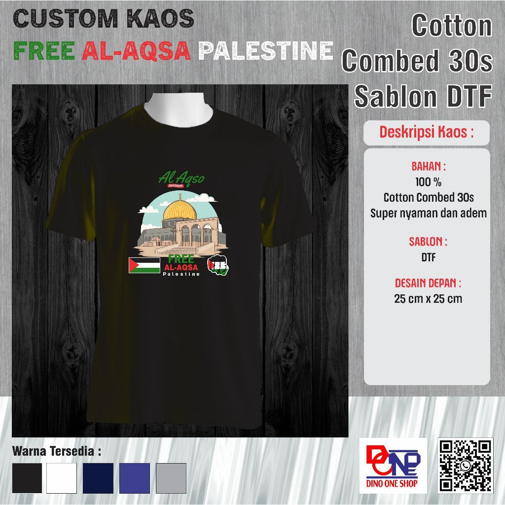 Kaos Free Al-Aqsa Palestine / Baju Free Al-Aqsa Palestine