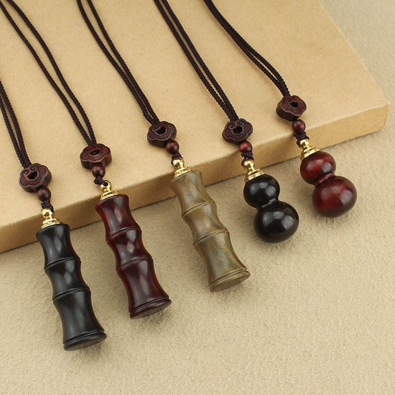 Kalung Gantung Bambu Kayu Cendana Ungu Berongga Baru