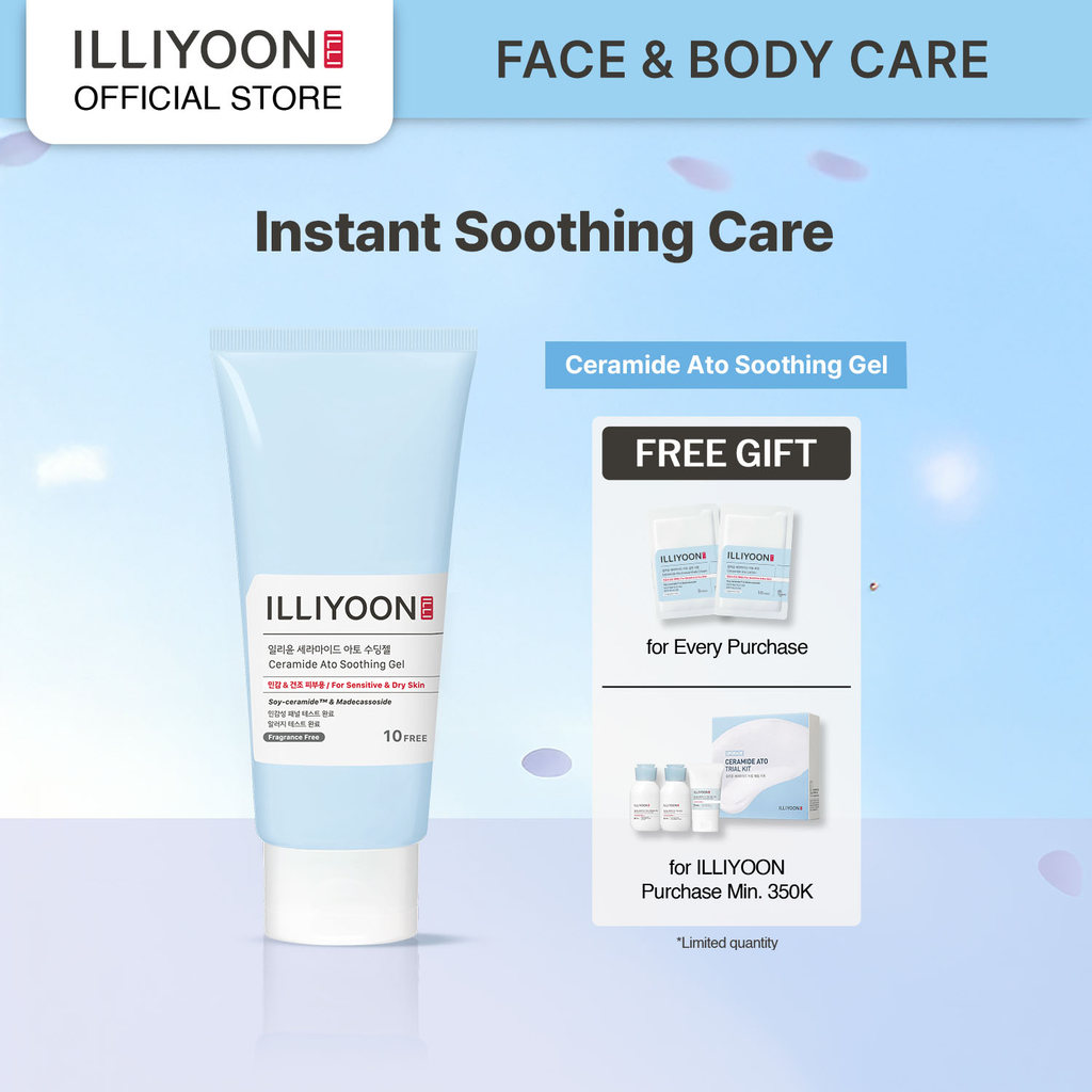 ILLIYOON Ceramide Ato Soothing Gel 175ml - Instant Soothing Care - Pelembap Wajah dan Badan untuk Me