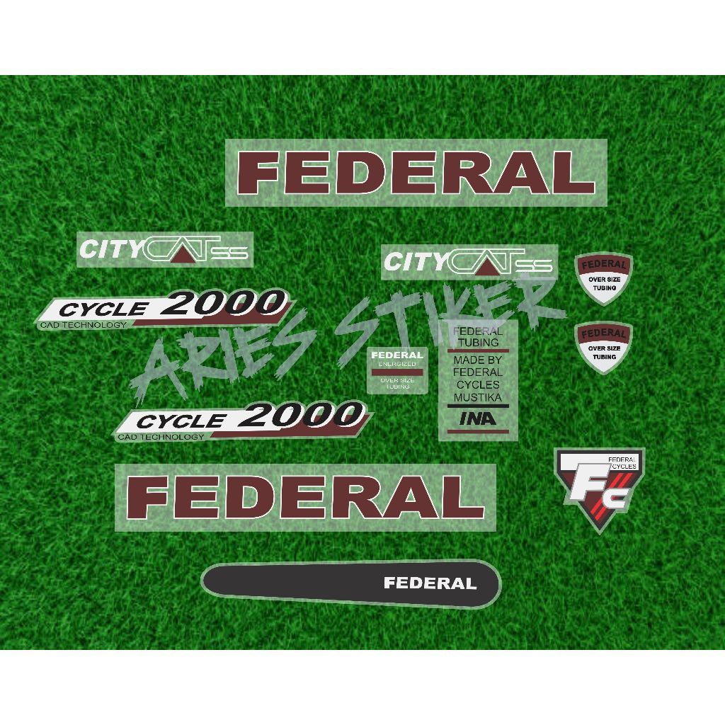 decal stiker sepeda federal city cat transparan