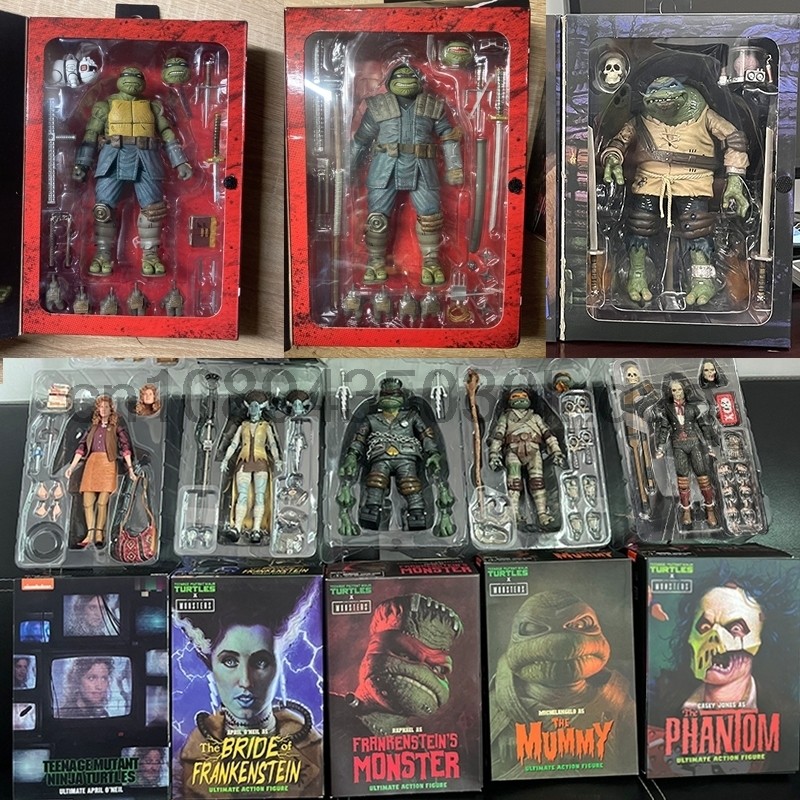 NECA Last Ronin Leonardo April Oneil Casey Jones Hunback Mielangelo Mummy Raphael Frankenstein Monst