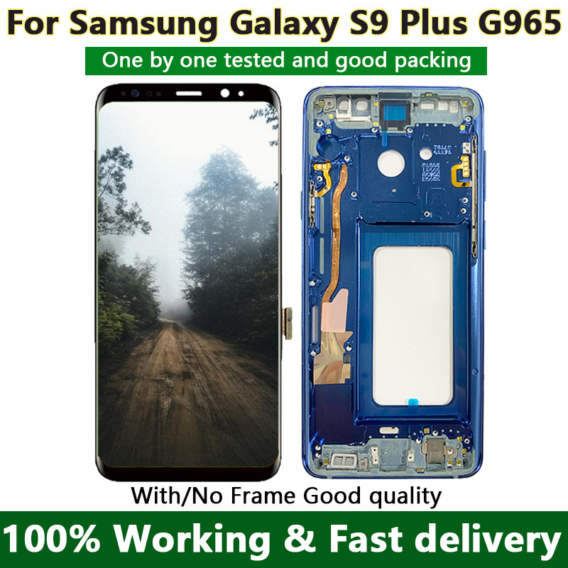 Super AMOLED OLED splay For Samsung Galaxy S9 Plus G965 g965f G9650 S9+ LCD with frame tou screen ti