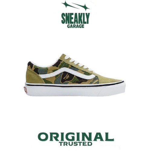 Sepatu Vans BAPE x Old Skool 36 DX 'Green Camo'  Sneakers Unisex