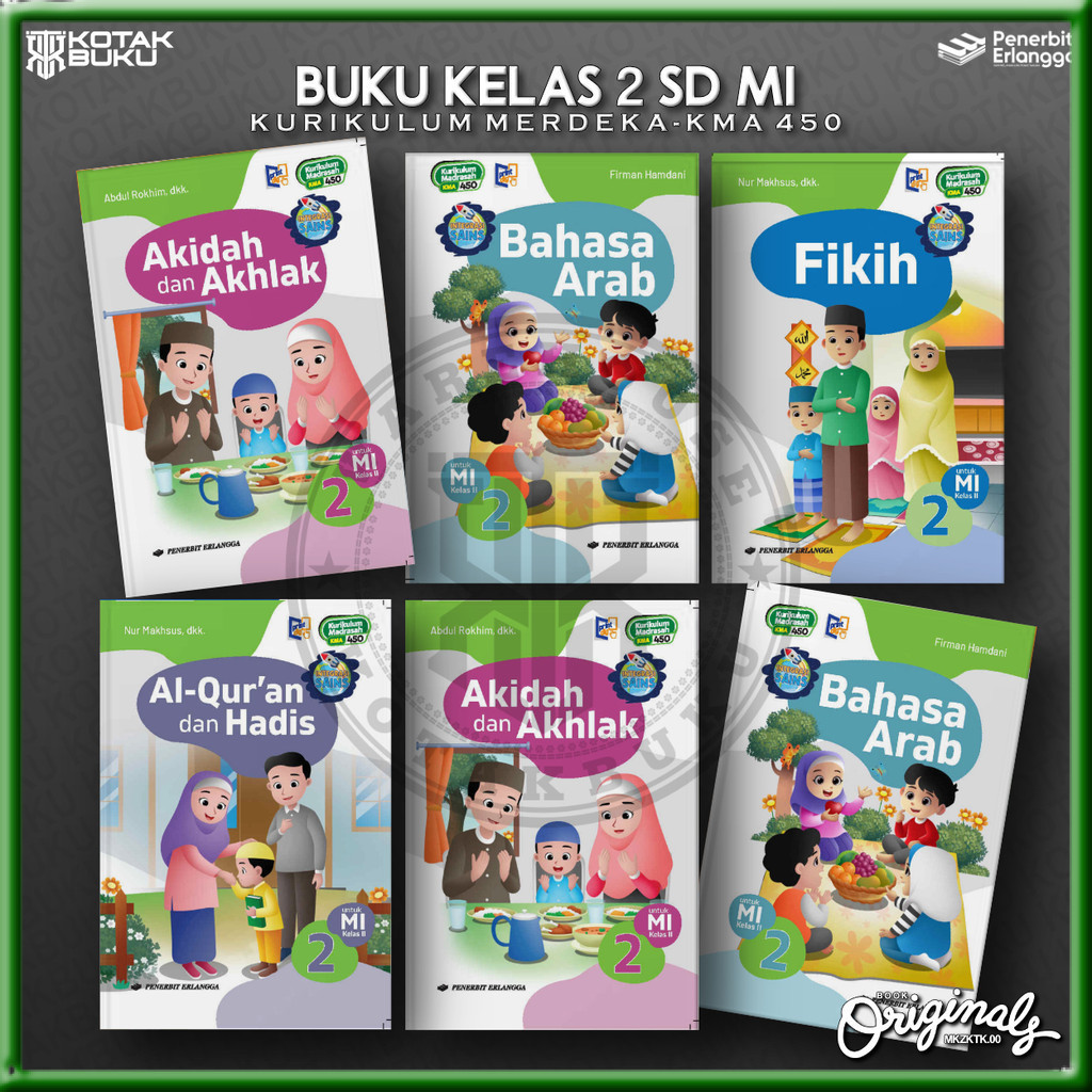 [ Erlangga ] Buku Kelas 2 MI SD / Madrasah Ibtidaiyah / Kurikulum Merdeka / KMA 450