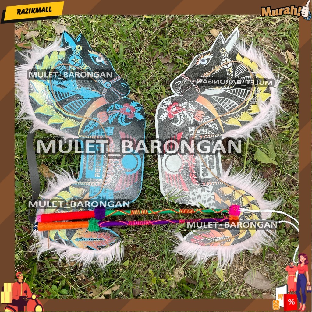 Kuda Lumping Anak Bahan Spon Dengan Tali Panjang Dan Pecut