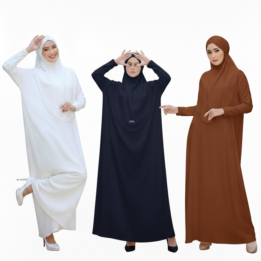 Abaya Terbaru 2026 Lebaran Wanita Mewah Jumbo Ori Adem Muslim Hijab Set Exlusive Pakaian Hitam Putih