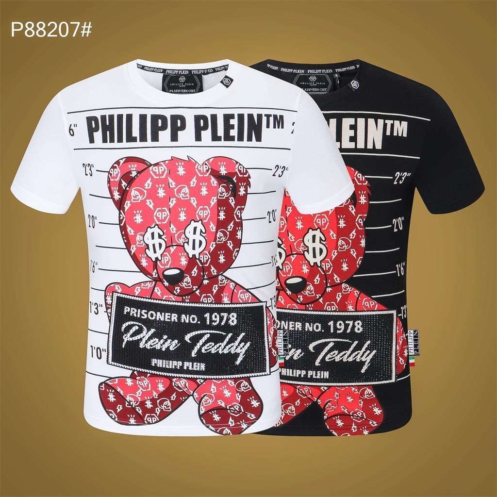 Philipp Plein 2021 kaos pria baru baju katun lengan pendek mode m-3xl